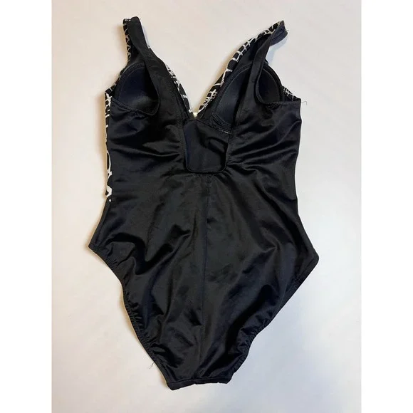Miraclesuit One‎ Piece 12 Swimsuit Black Underwire Padded Bathing Suit Slimming - Picture 3 of 5